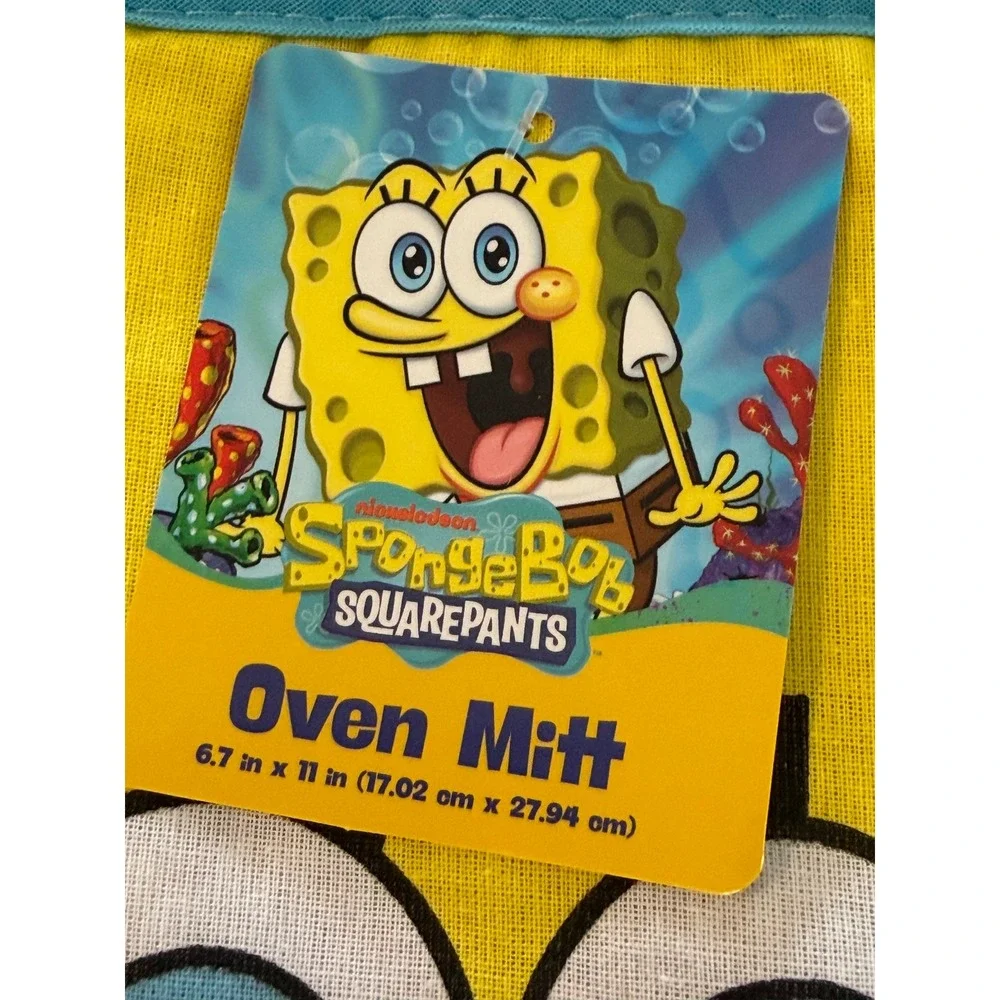 SpongeBob SquarePants 4pc Kitchen Set Oven Mitt Pot Holder Towel Mini Mitt New